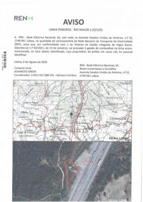 Aviso REN - Gest&atilde;o de Combustiveis na Linha Pereiros-Rio Maior 2 (S2125)