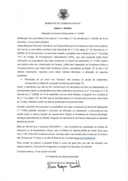 Edital 85/2026