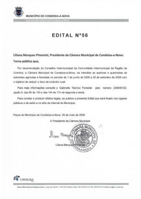 Edital 56 - Interdi&ccedil;&atilde;o da realiza&ccedil;&atilde;o de Queimas e Queimadas de 1 de junho a 30 de setembro de 2026
